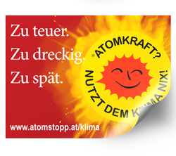 Sticker gratis bestellen: Atomkraft? Nutzt dem Klima nix!